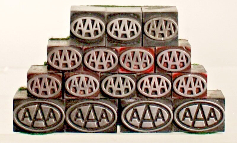"AAA " Printing Letterpress Printers Block Paper Weight | 16 Blocks | Repurposed