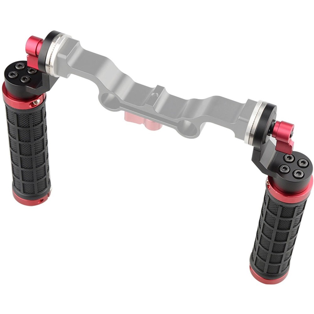 CAMVATE ARRI-Style Rubber Rosette Handle Grip, Red, 2-Pack