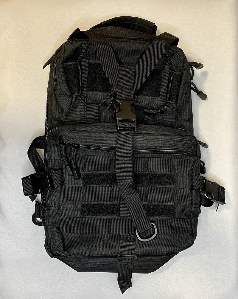 Small Molle Tactical Sling Backpack Daypack Black Excellent Preowned Condition