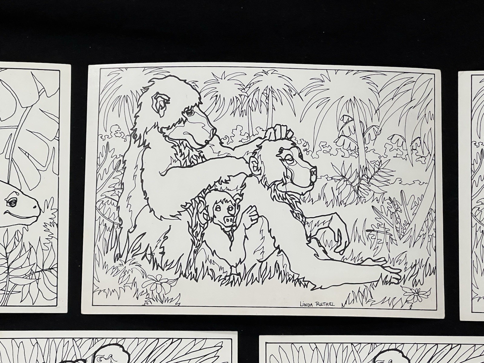 VTG 1974 Doodle Art Coloring Postcard Lot 10 Open Door Enterprises Unused