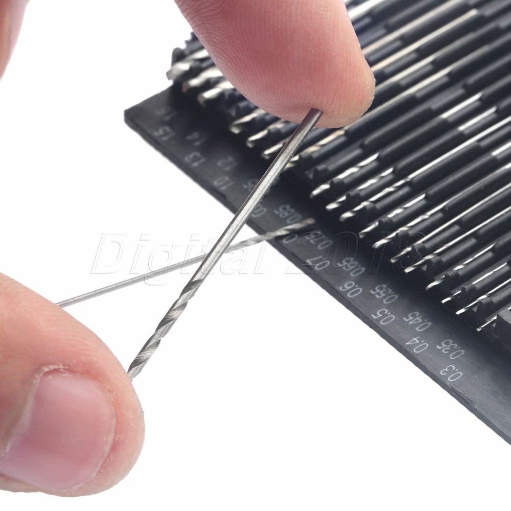 20pcs Tiny Micro HSS Twist Drill Bit Set 0.3mm-1.6mm Model Craft Tool with Case