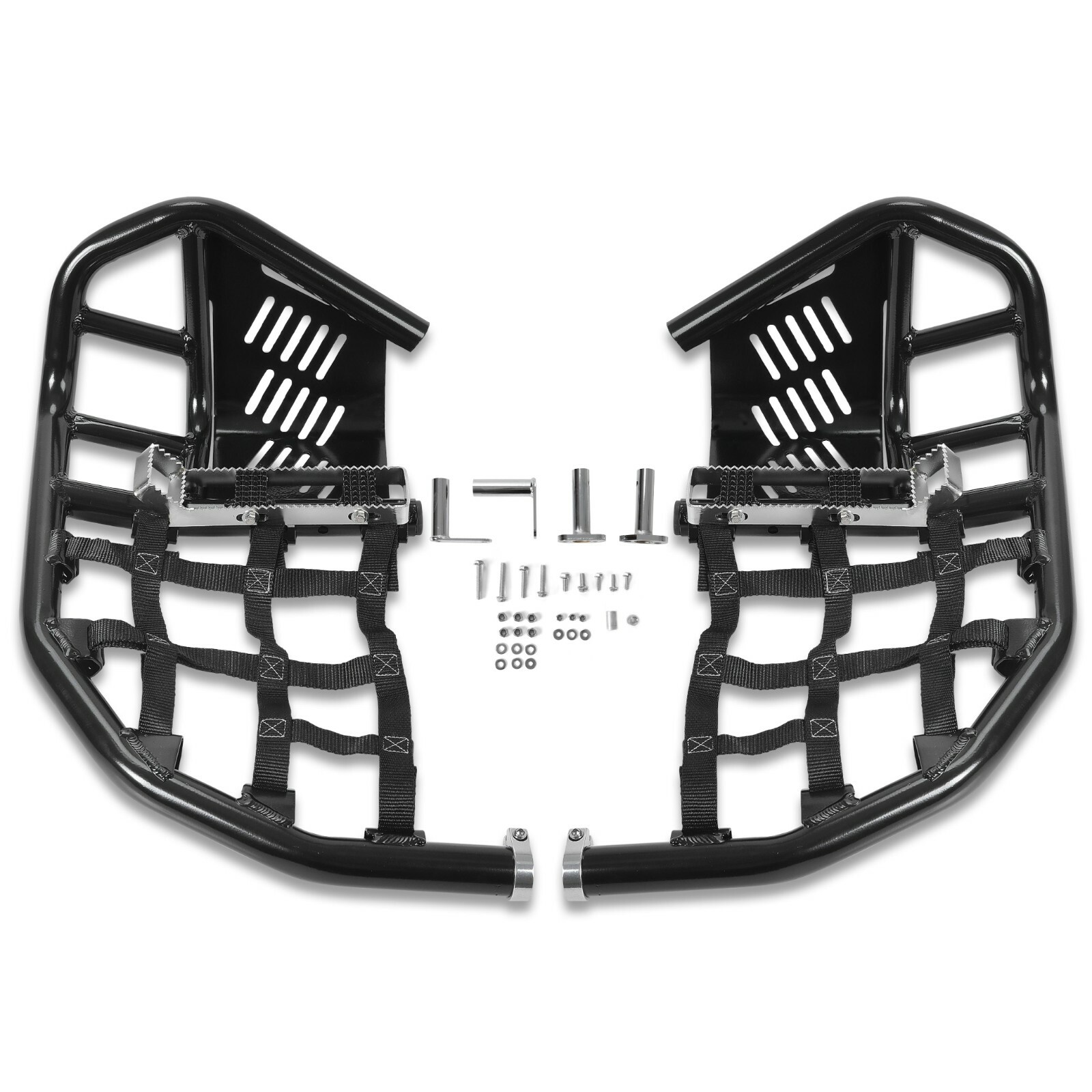 For Honda TRX 450R Sportrax 450 Nerf Bars Pro Peg Heel Guard Aluminum Black Pair