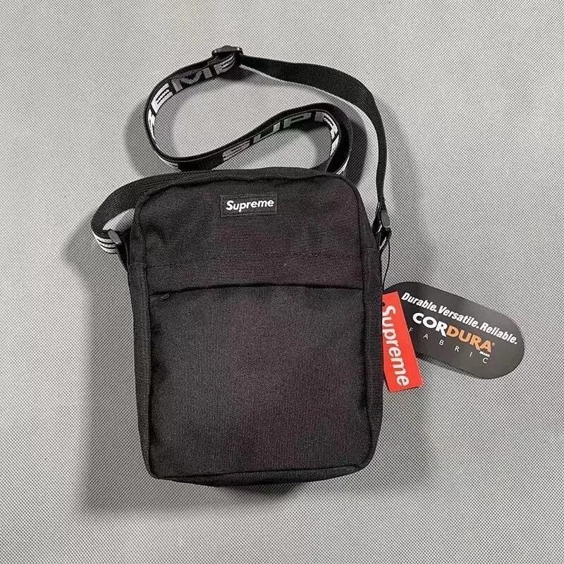 Supreme Black Shoulder Bag SS18 Unisex Men Woman Free shipping