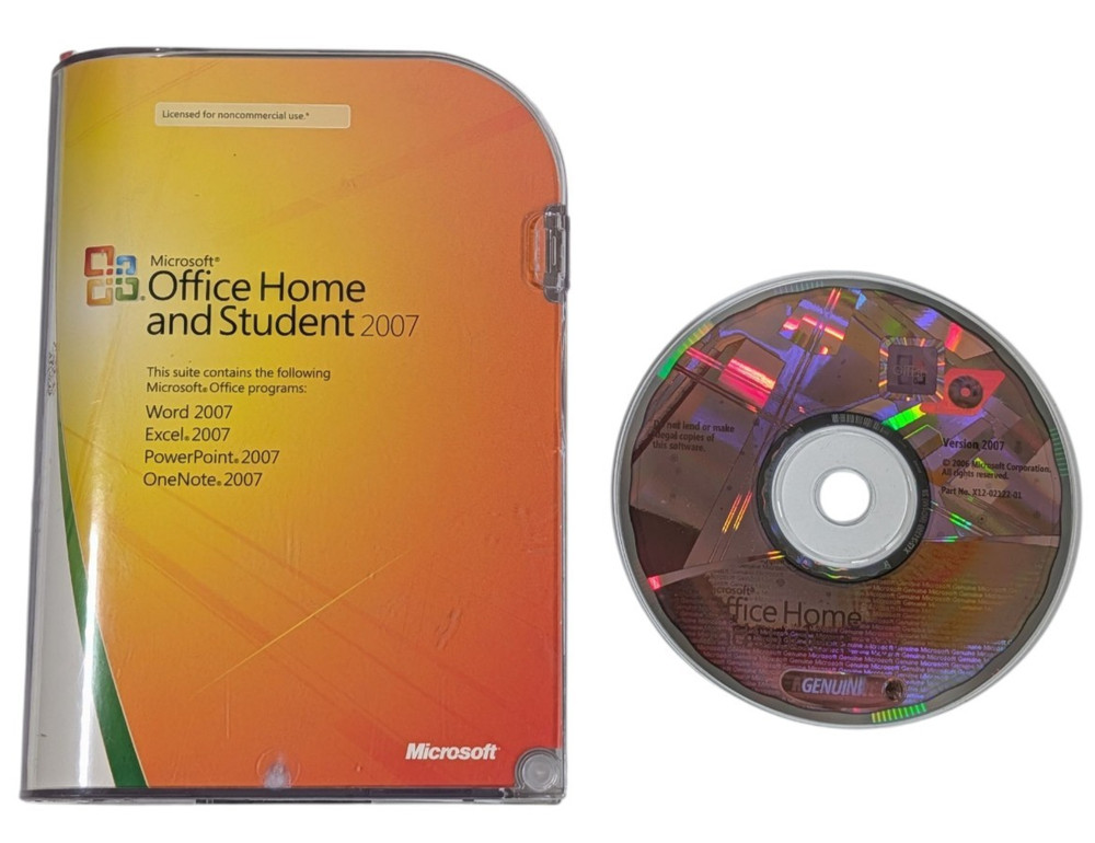 Windows Microsoft Office Home Student 2007 Retail Version PC CD Serial x12-02122