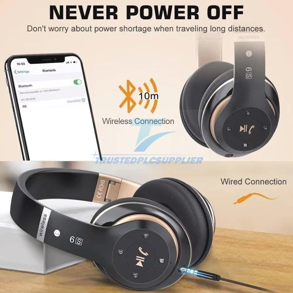 Wireless Headphones Bluetooth Noise Cancelling Stereo Earphones Over Ear Headset