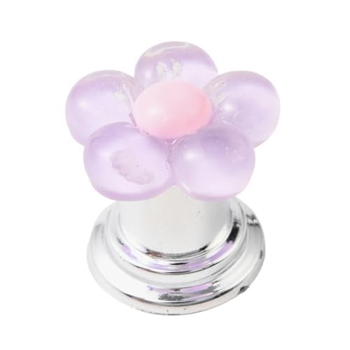 Push to Start Button Cover, Resin Flower Engine Start Stop Crystal Purple