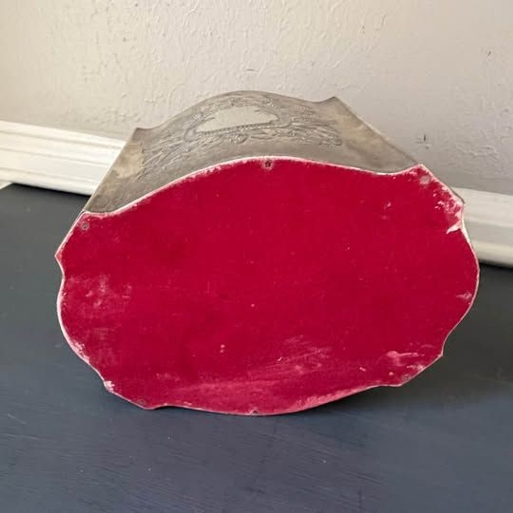 Vintage Silver-plate Lidded Lined Trinket Box