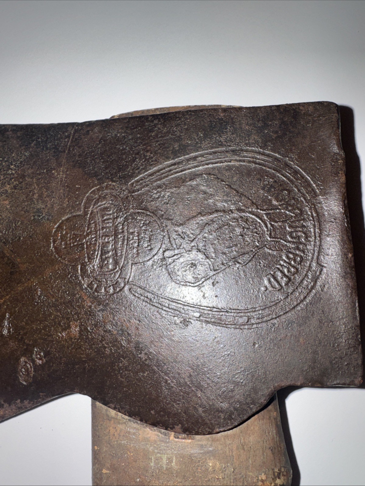 Vintage Embossed Belknap Blue Grass Single Bit Ax Thoroughbred Model