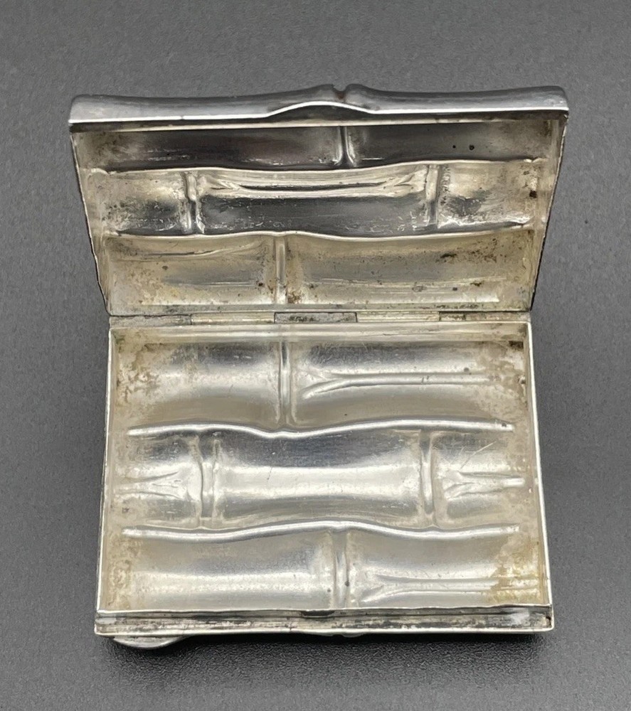 Tiffany Bamboo Sterling Silver Pill Box No Monogram