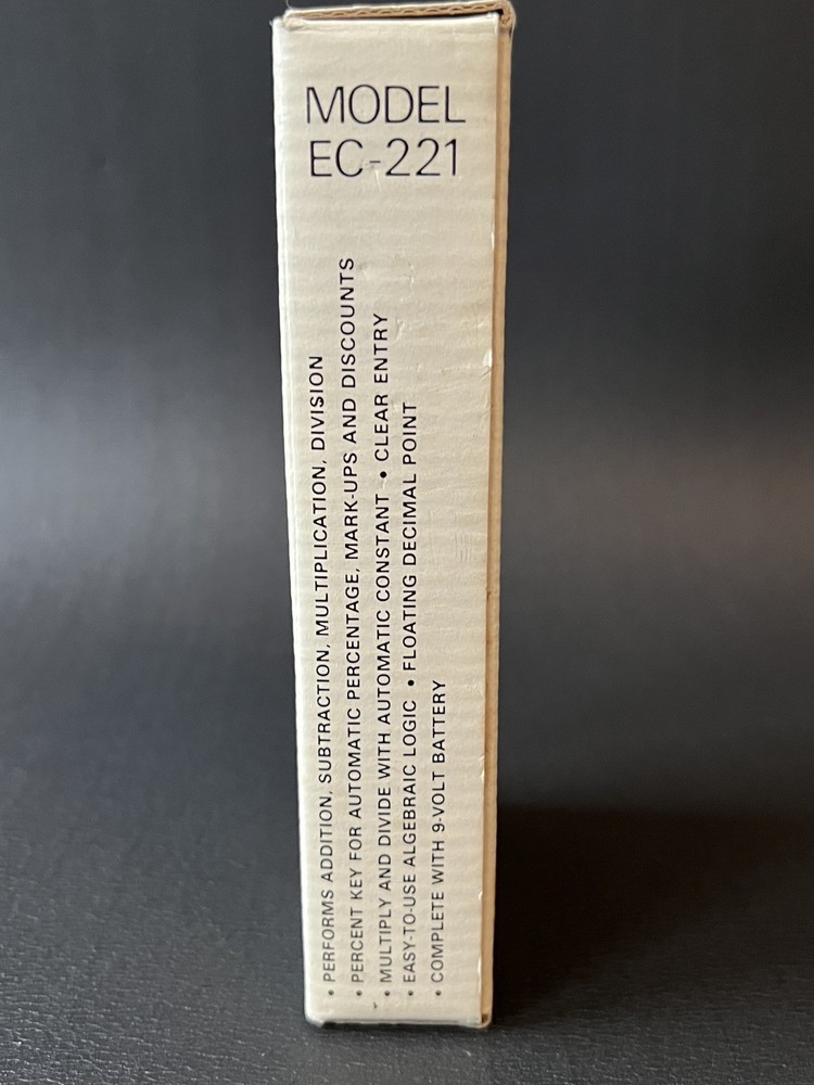 Vintage Radio Shack Calculator Basic 5 Function w Box EC-221 Working Please Read