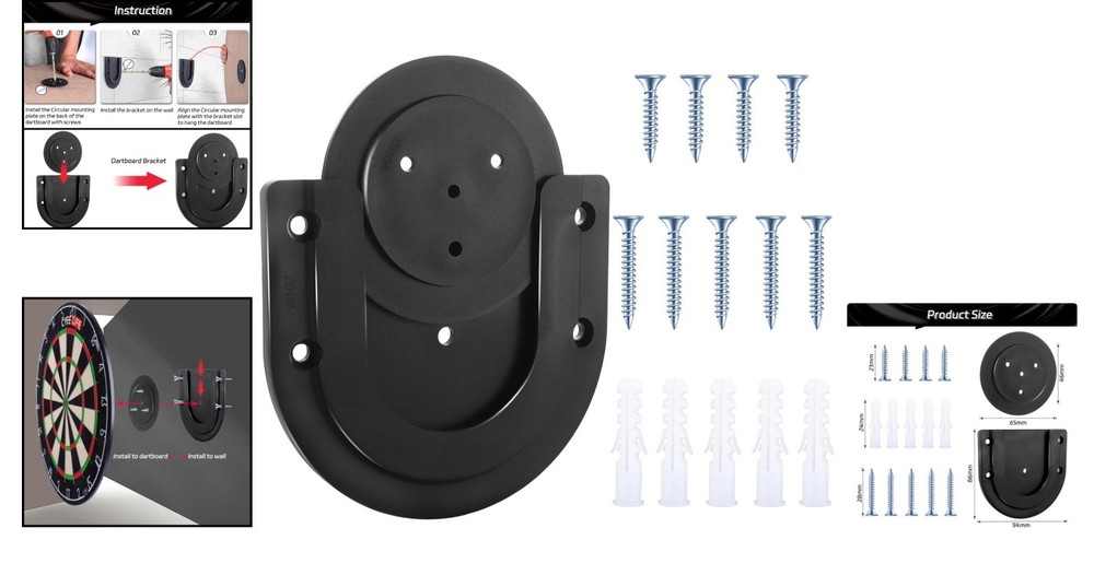 Complete Dartboard Mounting Kit - High-Quality Bracket for Various Applications