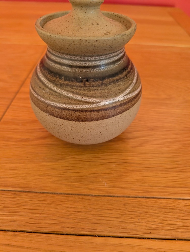 Studio Pottery lca studio Glazed Lidded pot 6.5 " high