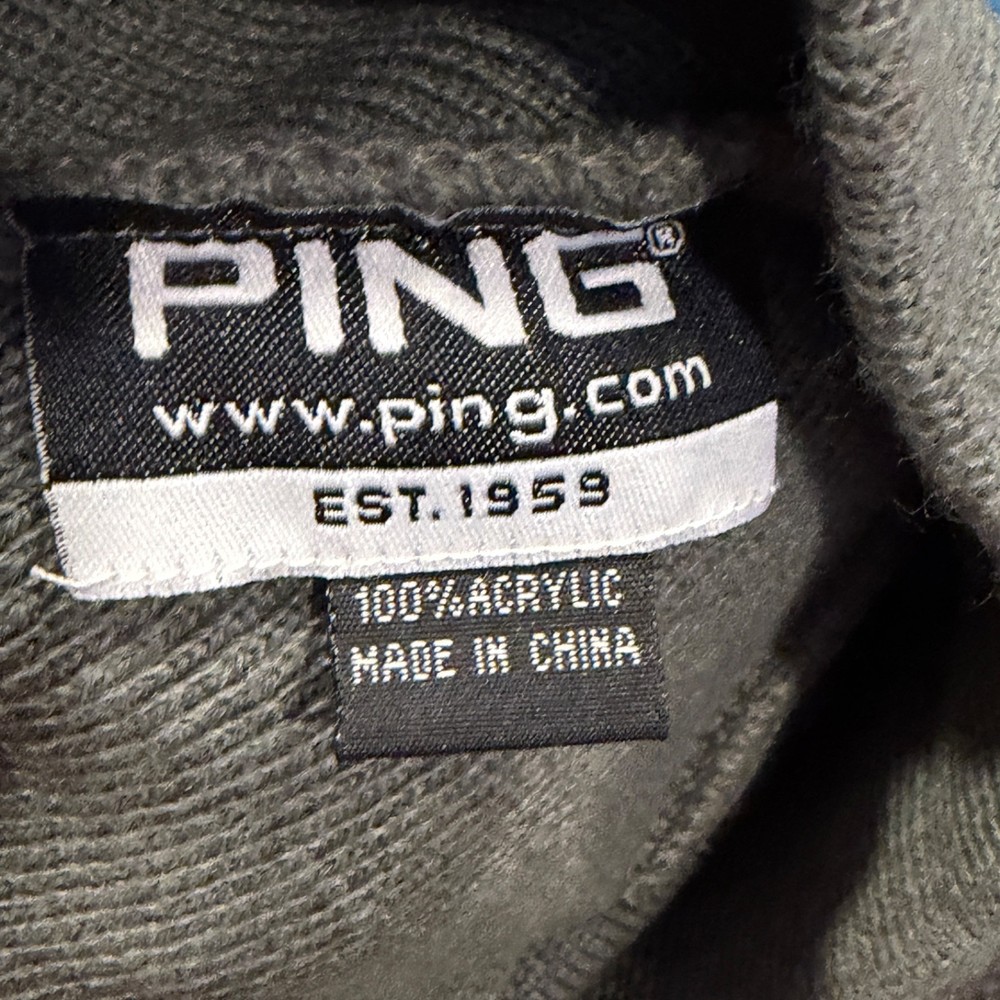 Ping Golf Beanie Hat Gray Blue Stripes OSFA