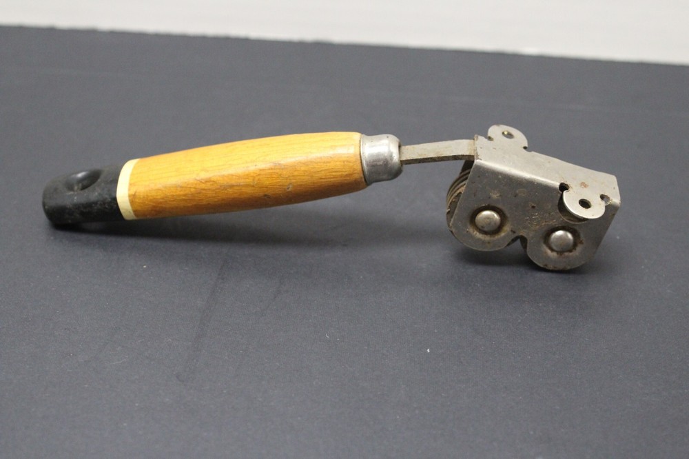 Vintage A&J Ekco Wood Handled Pull Through Knife Sharpener
