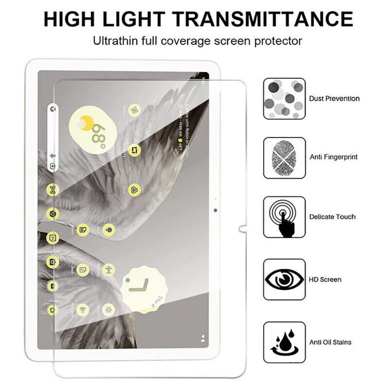 For Google Pixel Tablet 2023 Screen Protector Full Coverage Clear Tempered Glass