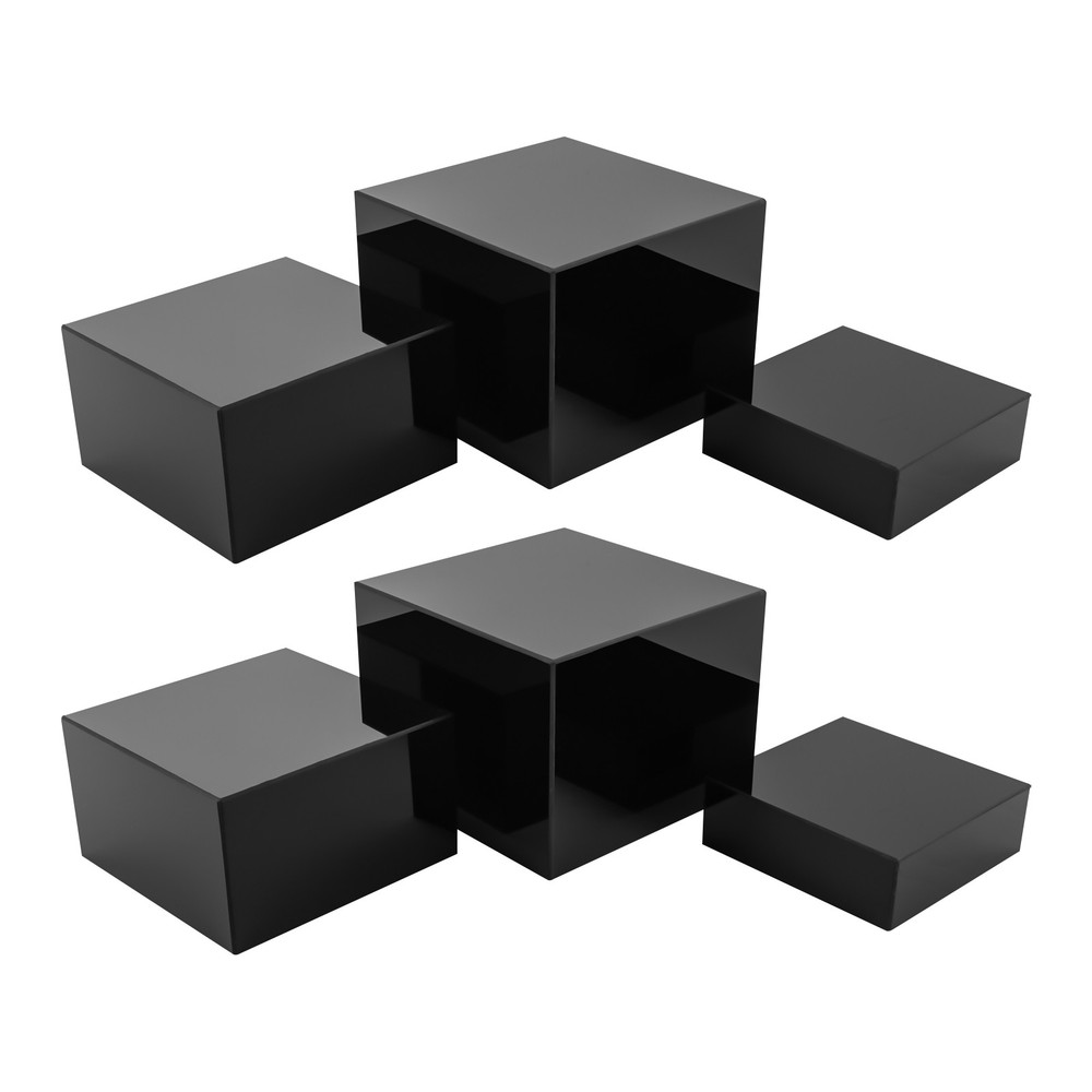 6 Pcs Acrylic Display Risers Acrylic Boxes Acrylic Display Nesting Cubes Black