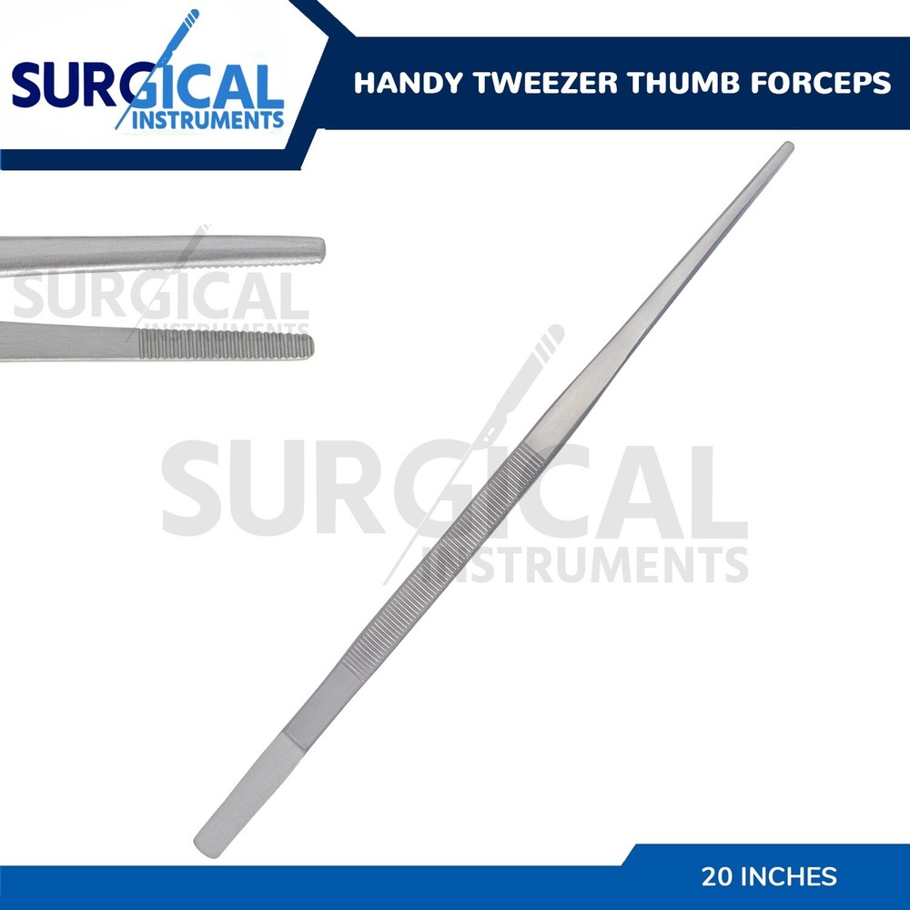 Handy 20" Extra-Long Tweezers Instruments Thumb Forceps Stainless German Grade