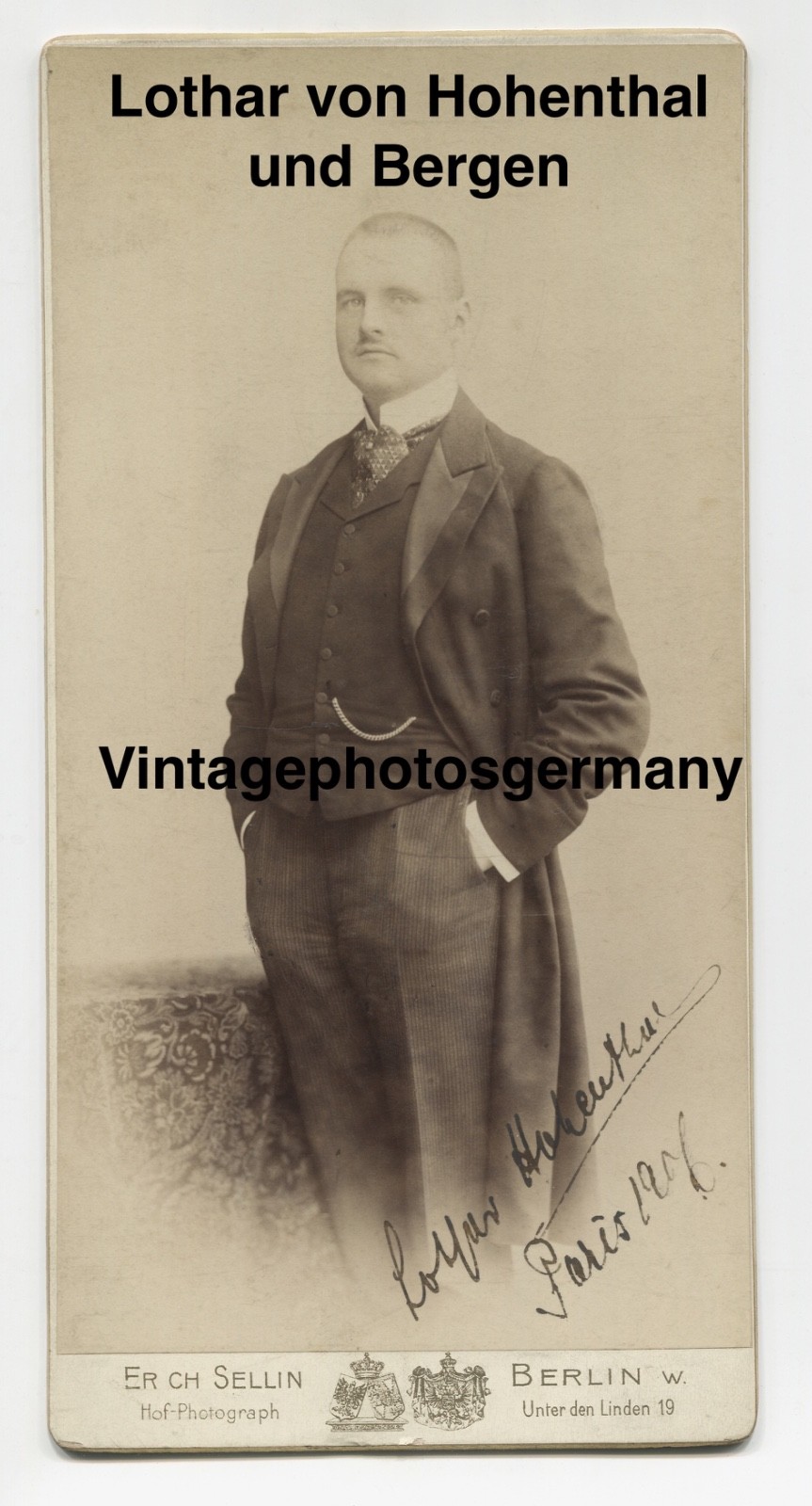 G2055 portrait CDV KBA nobility monarchy Lothar von Hohenthal and Bergen