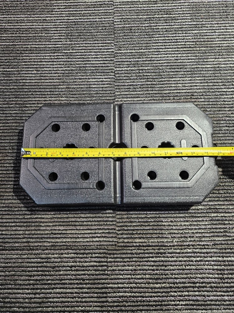 (QTY 2) Vinyl Rectangle Weight Plate 10 LBS EACH 14.5" x 7-3/4" Stackable, Black