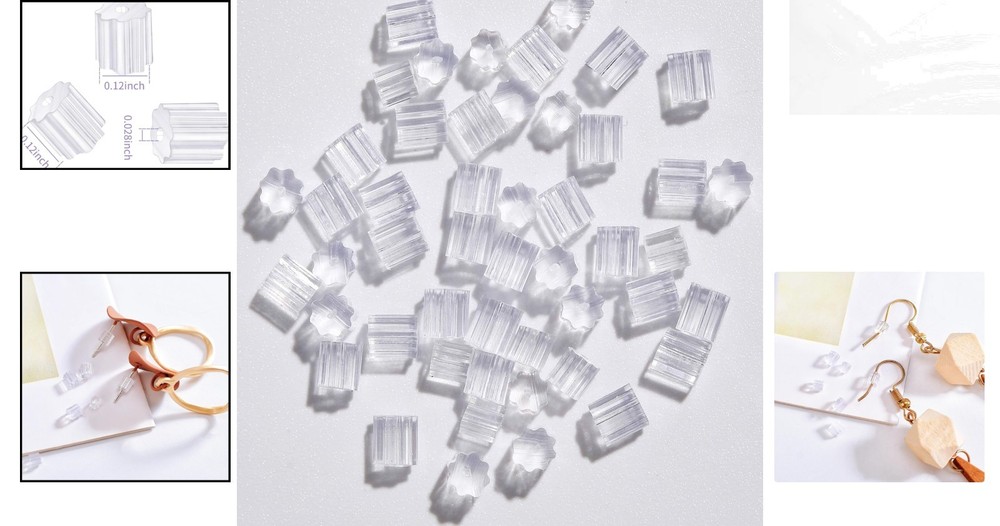 200PCS Clear Silicone Replacement Earring Backs for Stud and Fishhook Earrings