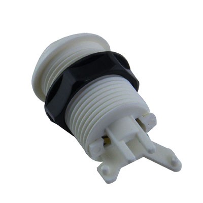 Long White Pushbutton Assembly w/ Nut - No Switch