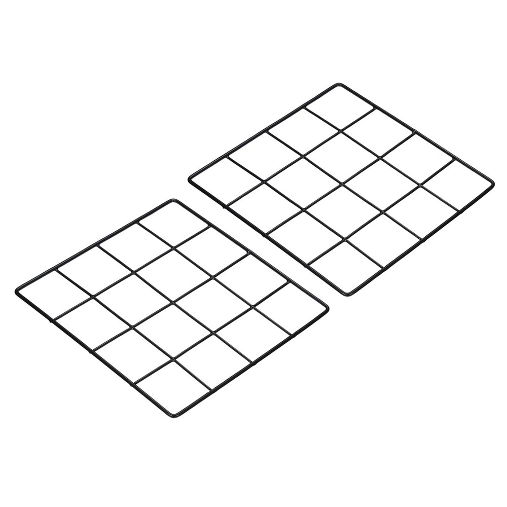 8"x8" Wire Grid Panel, 2 Pack Wall Grid Decorative Board Photo Display Black