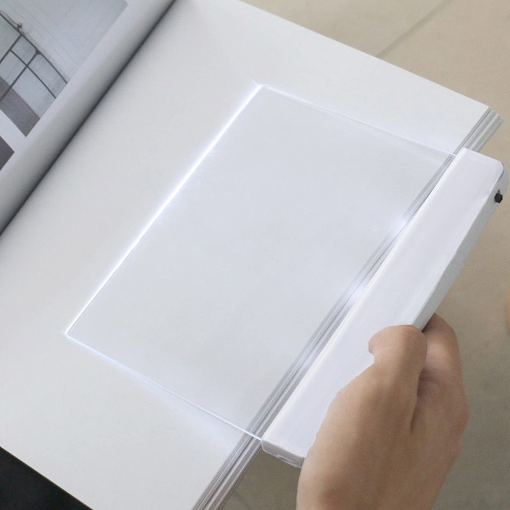 Wireless Flat Book Light Full Page Book Light Illuminator Panel Plate Lamp Board