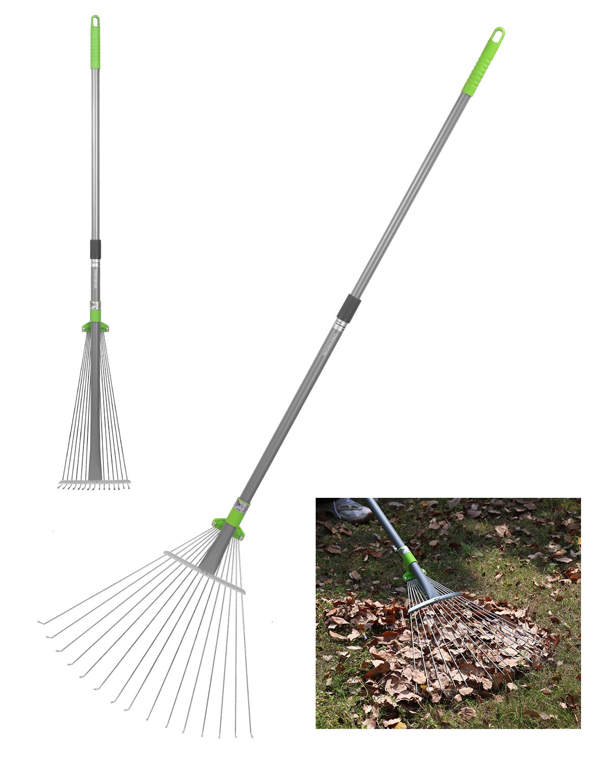 WORKPRO Leaf Rake for Gardening Heavy Duty Metal Rakes Tool for Garden Yard USA