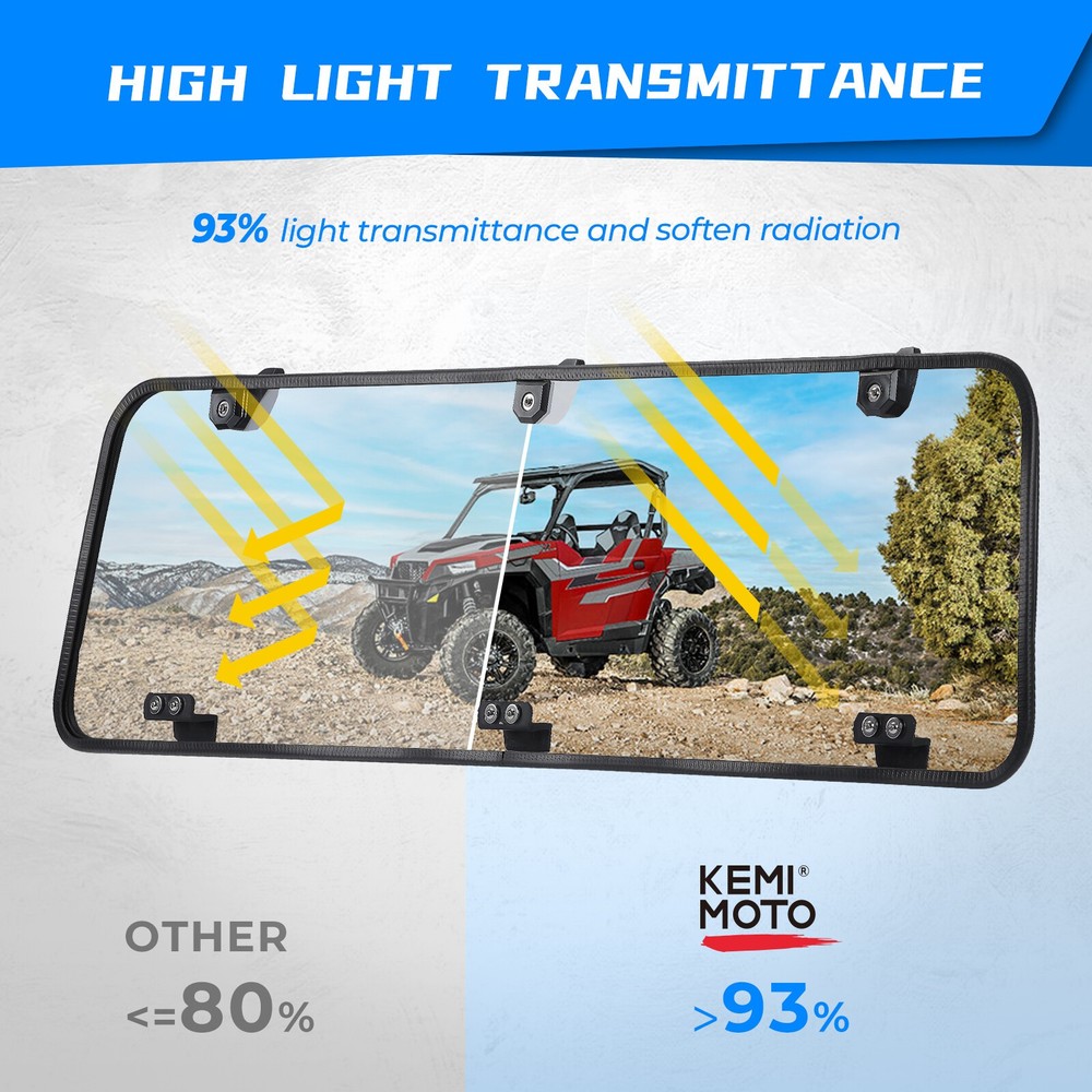 UTV Rear Windshield Windscreen Light PC For 2016-2026;Polaris General XP 1000 4