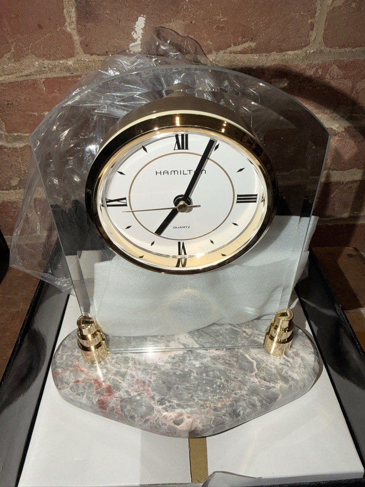 Hamilton Watch Co. Black Box Desk Clock Display Case