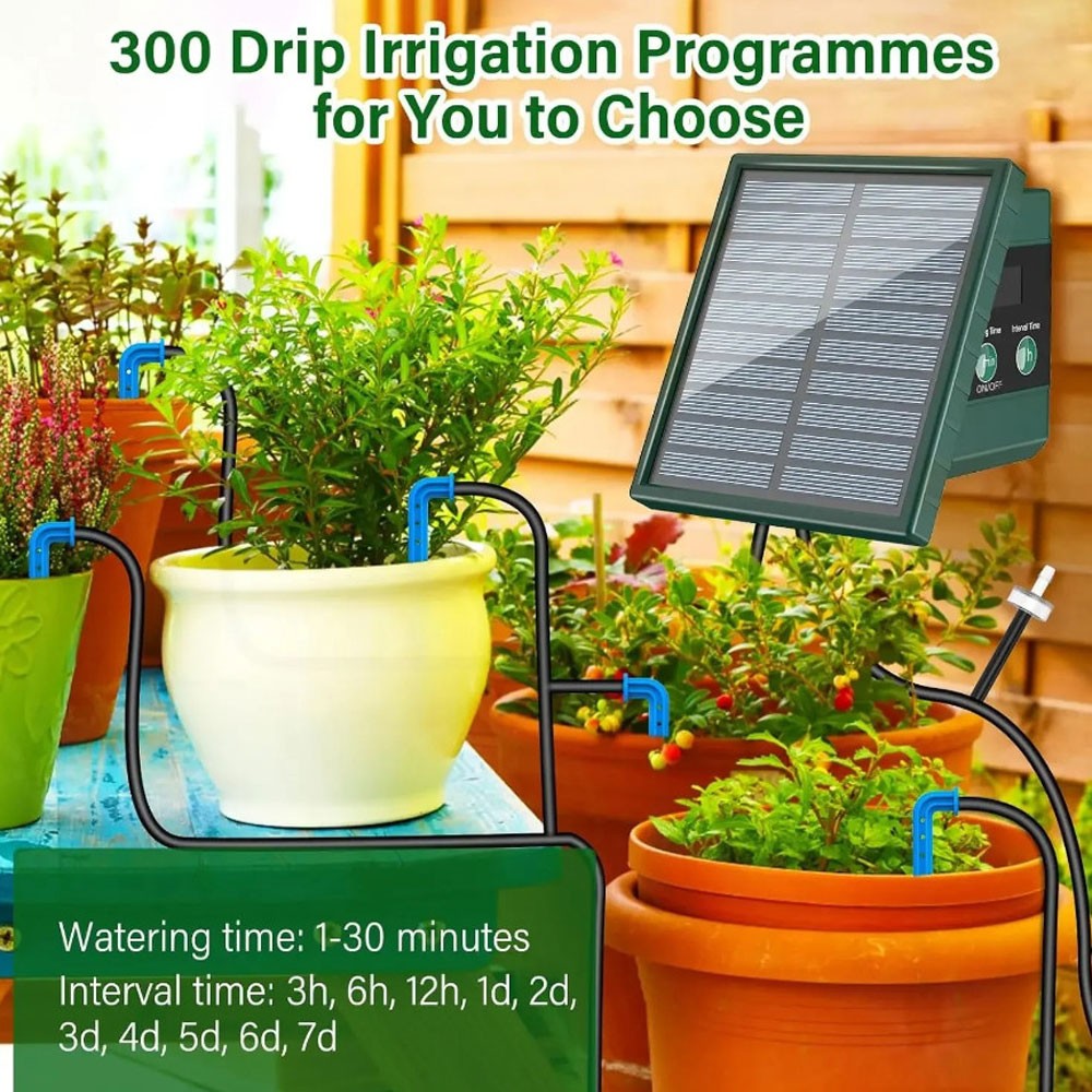 NEW Solar Automatic Drip Irrigation System with Hose & Timer for Garden 1 SET