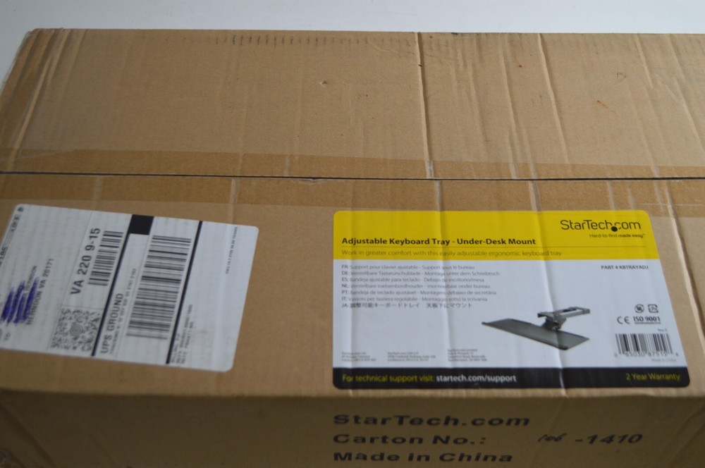 StarTech.com Under Desk-Mount Keyboard Tray - 26.4” Wide - Adjustable