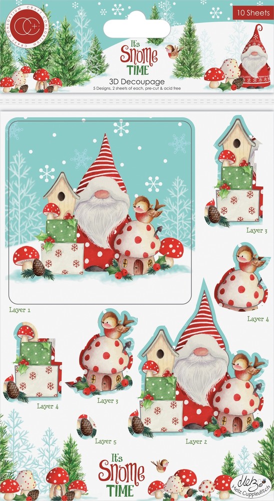 Craft Consortium 3D Decoupage & Topper Set It's Snome Time