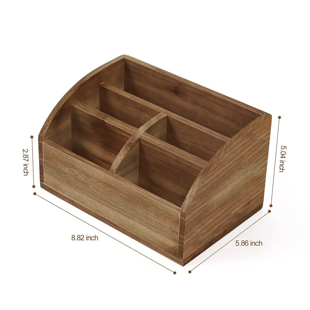 BONNY DODO Remote Control Holders Organizer Box for Table Small Solid Wooden ...