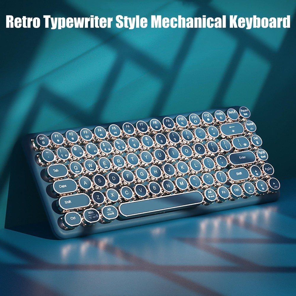 Typewriter Keyboard Wireless 2.4GHz/Bluetooth/USB-C Wired Mechanical Gaming K...
