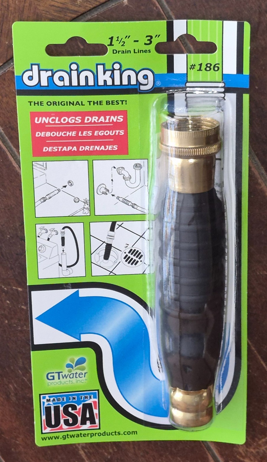 Drain King (1-1/2" - 3" Drain Lines) Unclogs Drains! Model #186