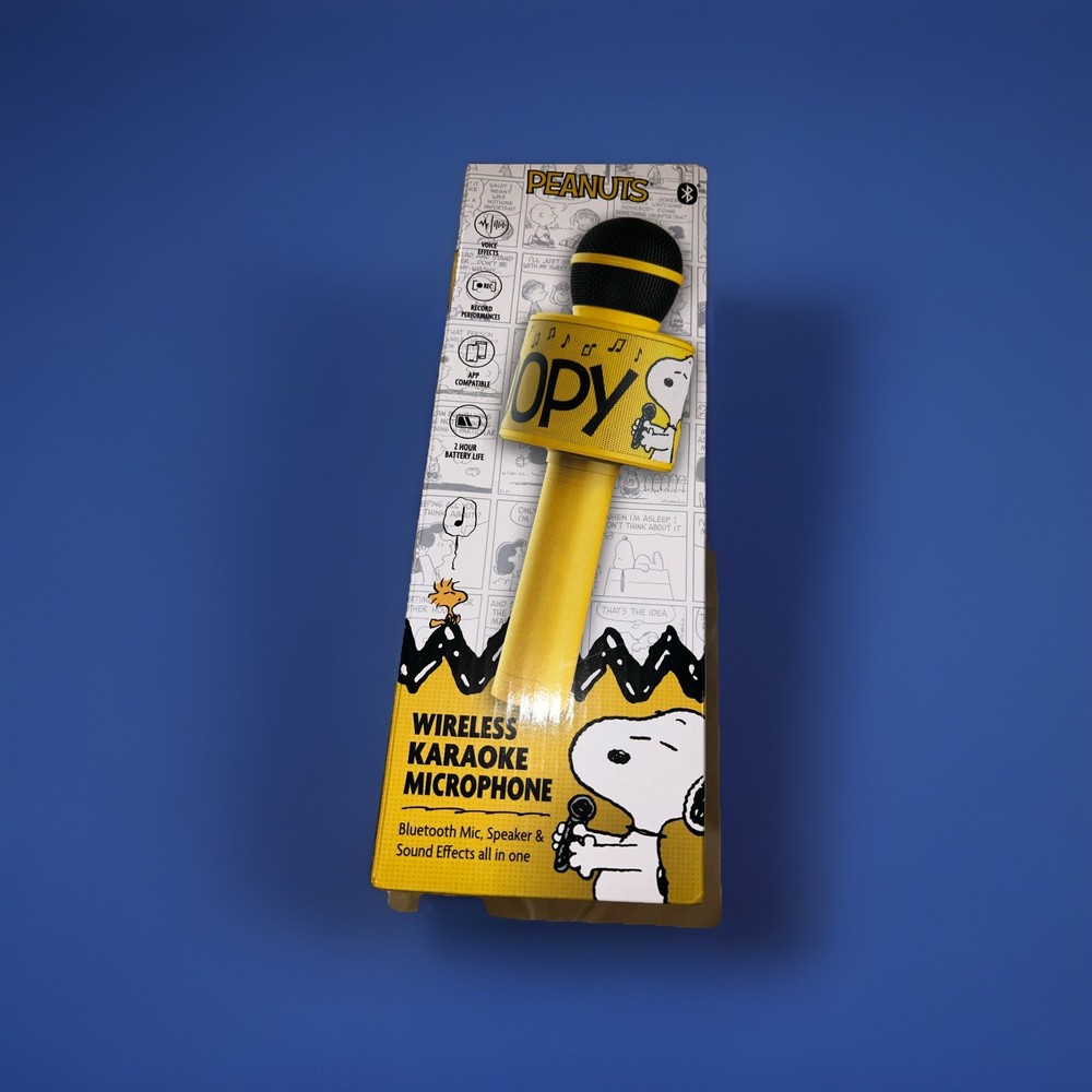 PEANUTS SNOOPY WIRELESS KARAOKE MICROPHONE BLUETOOTH SPEAKER SOUND EFFECTS NEW