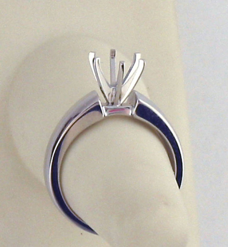 2Ct Solitaire Engagement Ring Mounting 14K solid White Gold Heavy Ring Setting