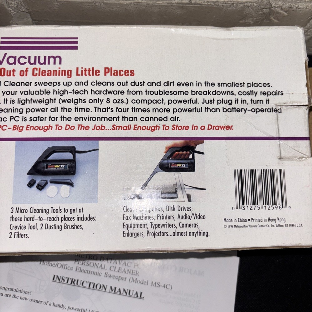 DataVac PC Personal Computer Keyboard Vacuum NEW Tested Working