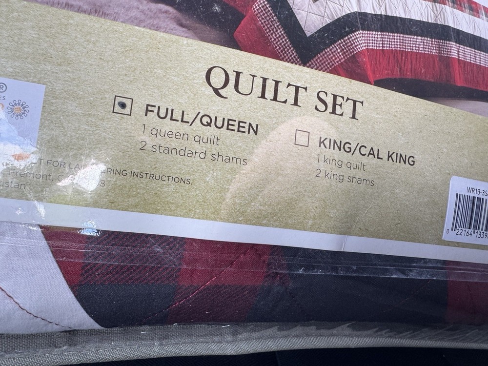 Woolrich Compass Red Cotton Quilt Mini Set Full/ Queen