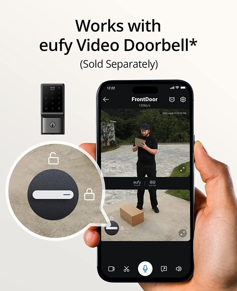 eufy Security C210 WiFi Smart Lock - Keyless Entry, Touchscreen Keypad, App Cont
