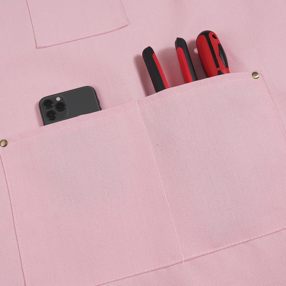 Chef Aprons for Men Canvas Apron with Large Pockets and Adjustable Neck Strap...