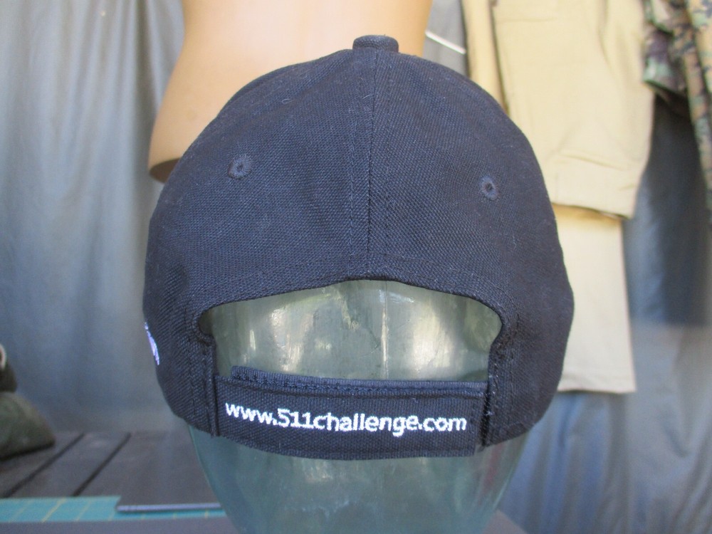 Vtg 2006 5.11 TACTICAL CHALLENGE Black Hat, Hook & Loop Adjustable Cap, NWoT