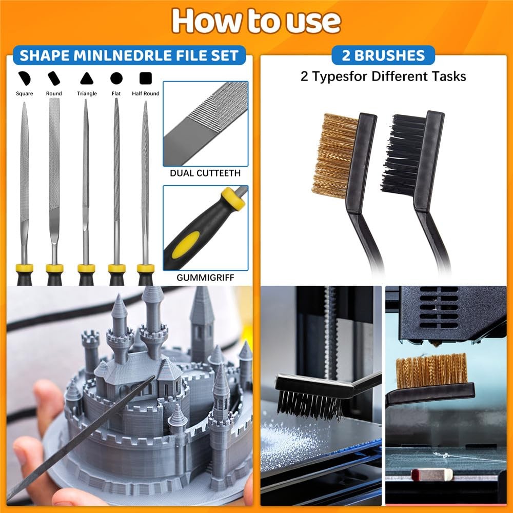 50Pcs 3D Printer Tool Kit & Accessories for All FDM/SLA Printers, Includes No...