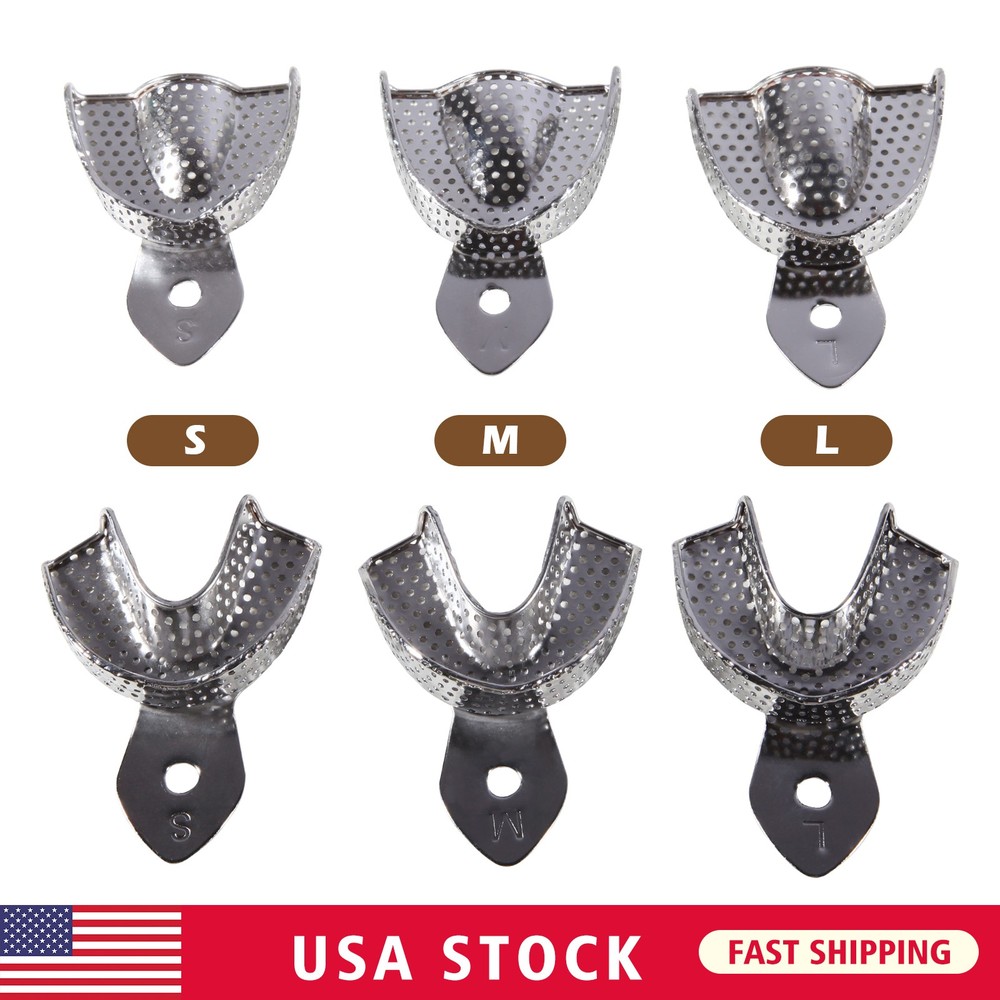 6 Dental Impression Trays set PERFO Denture Instruments PR