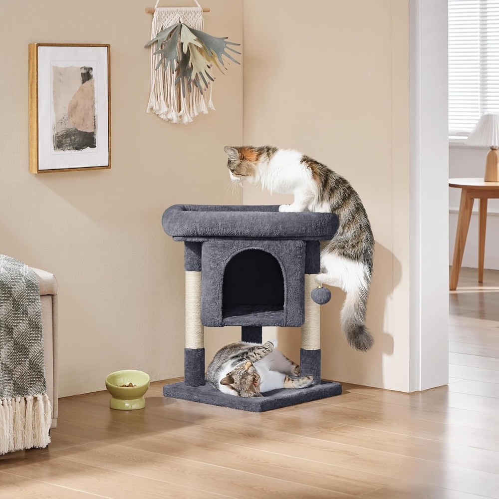 23.5in Modern Cat Tree Tower with Snug Plush Comfort & Durable Scratching Posts