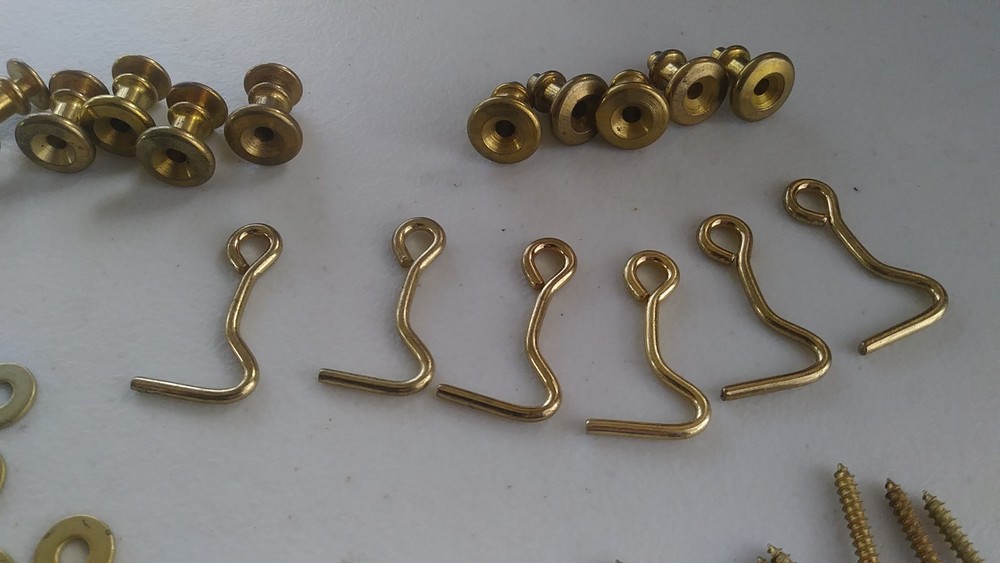 Vintage Window Shutter Hardware - Hook & Knob Set. 6 sets. 450