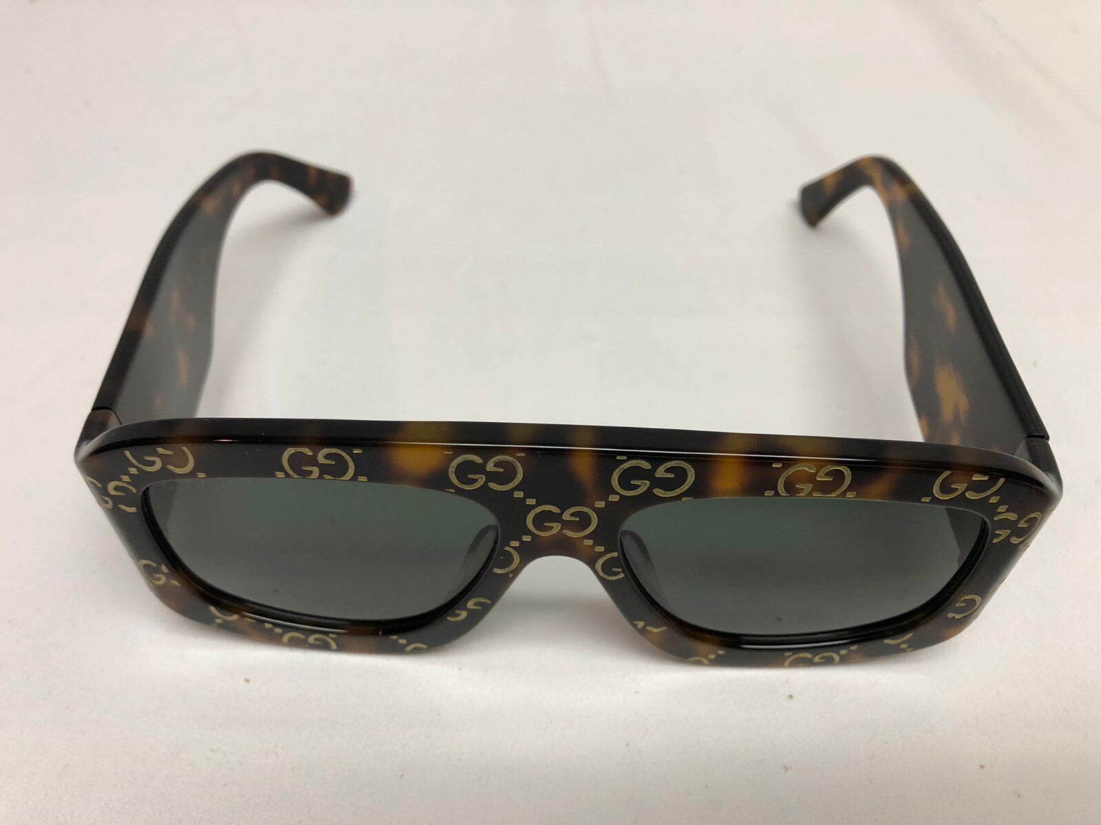 Authentic New Gucci tortoise Square Women's Sunglasses GG0980S Gray Lens