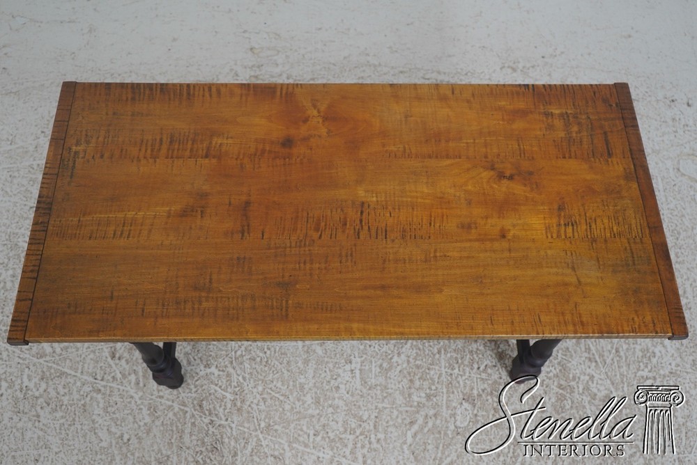 L72585: Tiger Maple Top Black Base Coffee Table