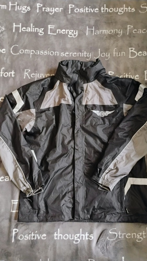 Harley Davidson rain jacket windbreaker BACK LOGO reflective Medium
